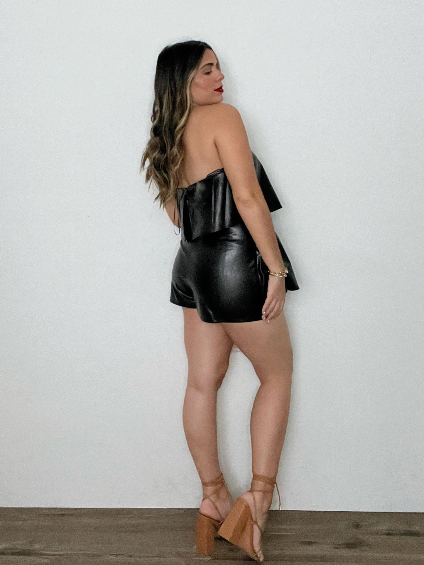 LEATHER ROMPER