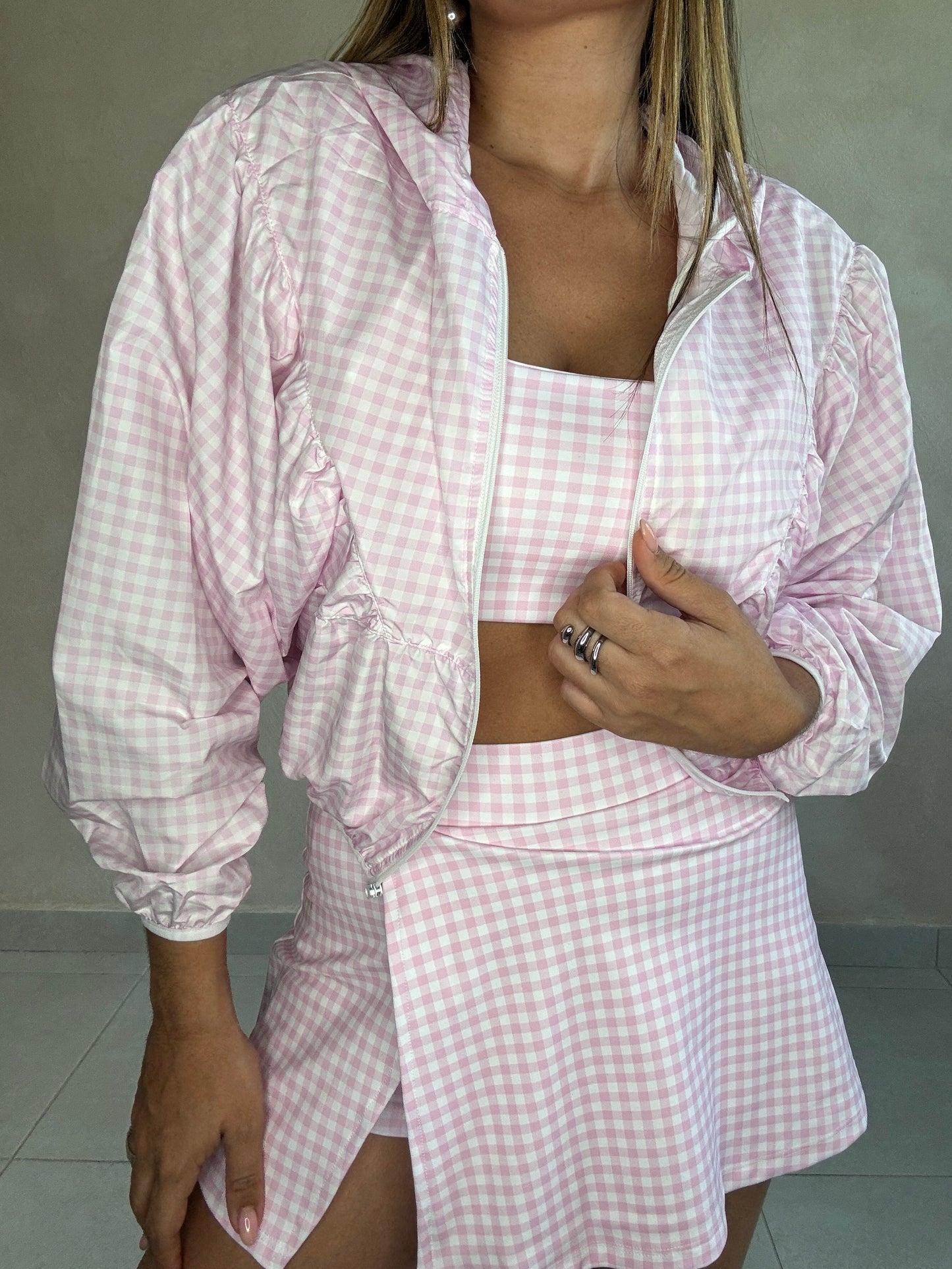 PINKY GINGHAM SKORT