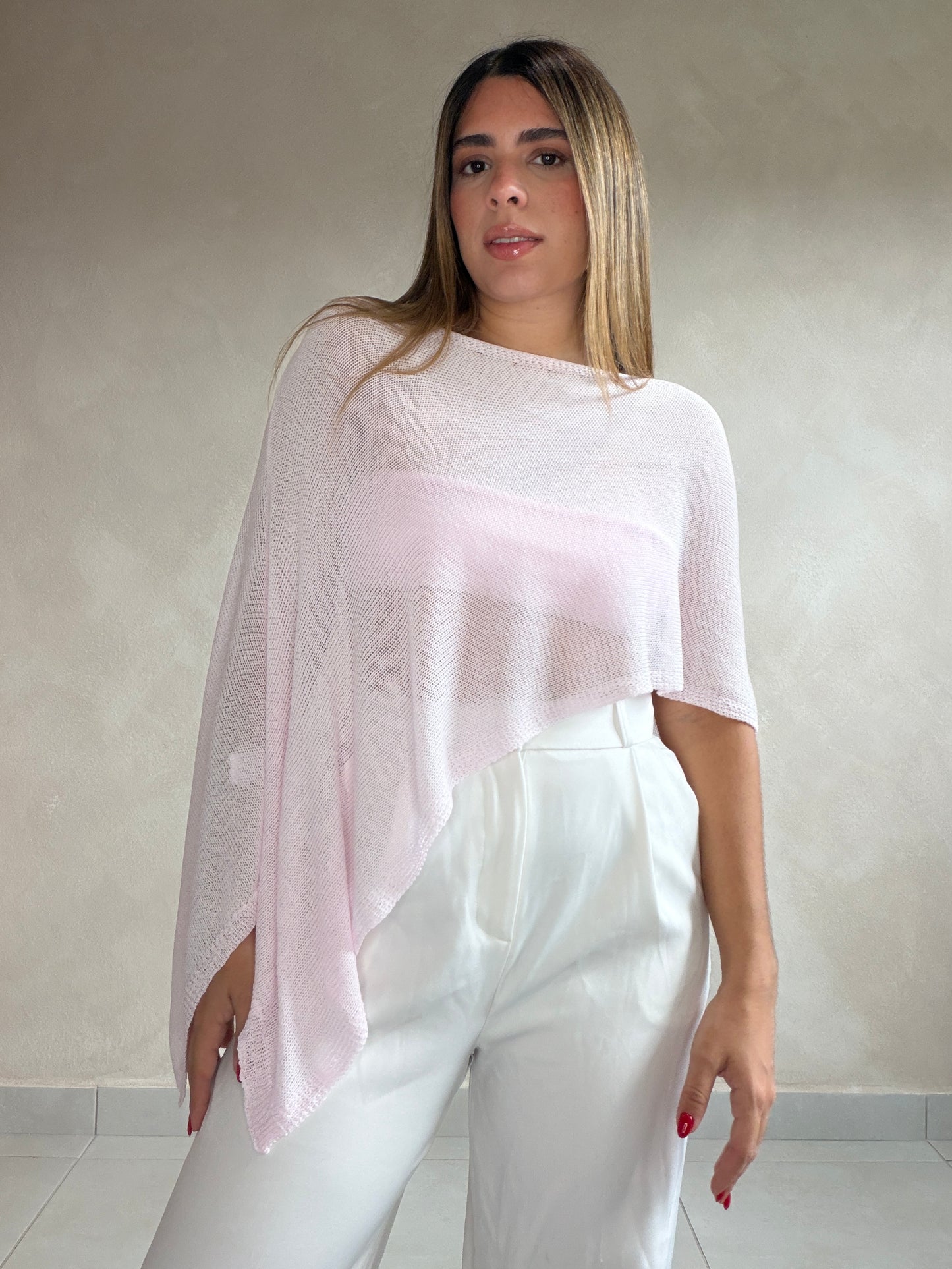 SOLEI PINK PONCHO