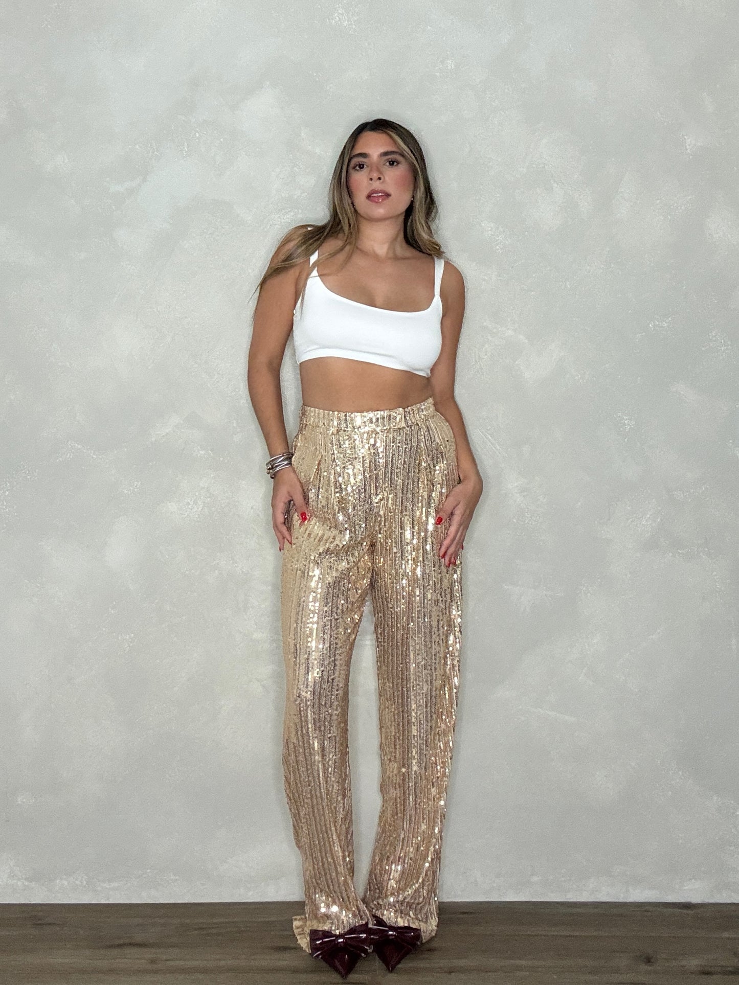 GOLD SEQUIN PANTS