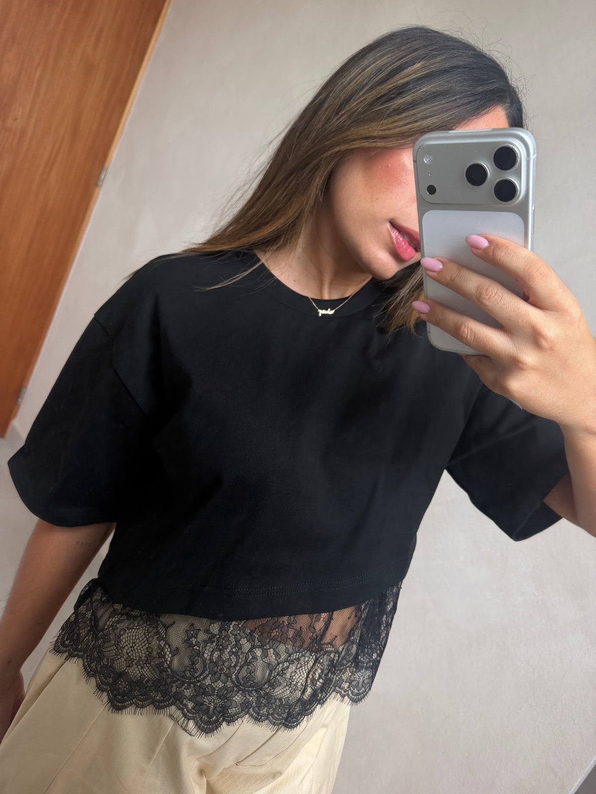 PAOLA BLK LACE TOP