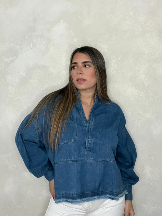 DENIM BLOUSE