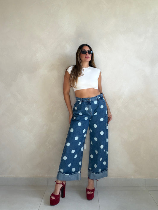 FOLDED POLKA JEANS