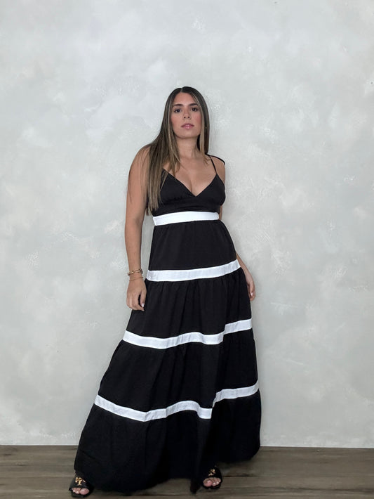 B&W MAXI DRESS