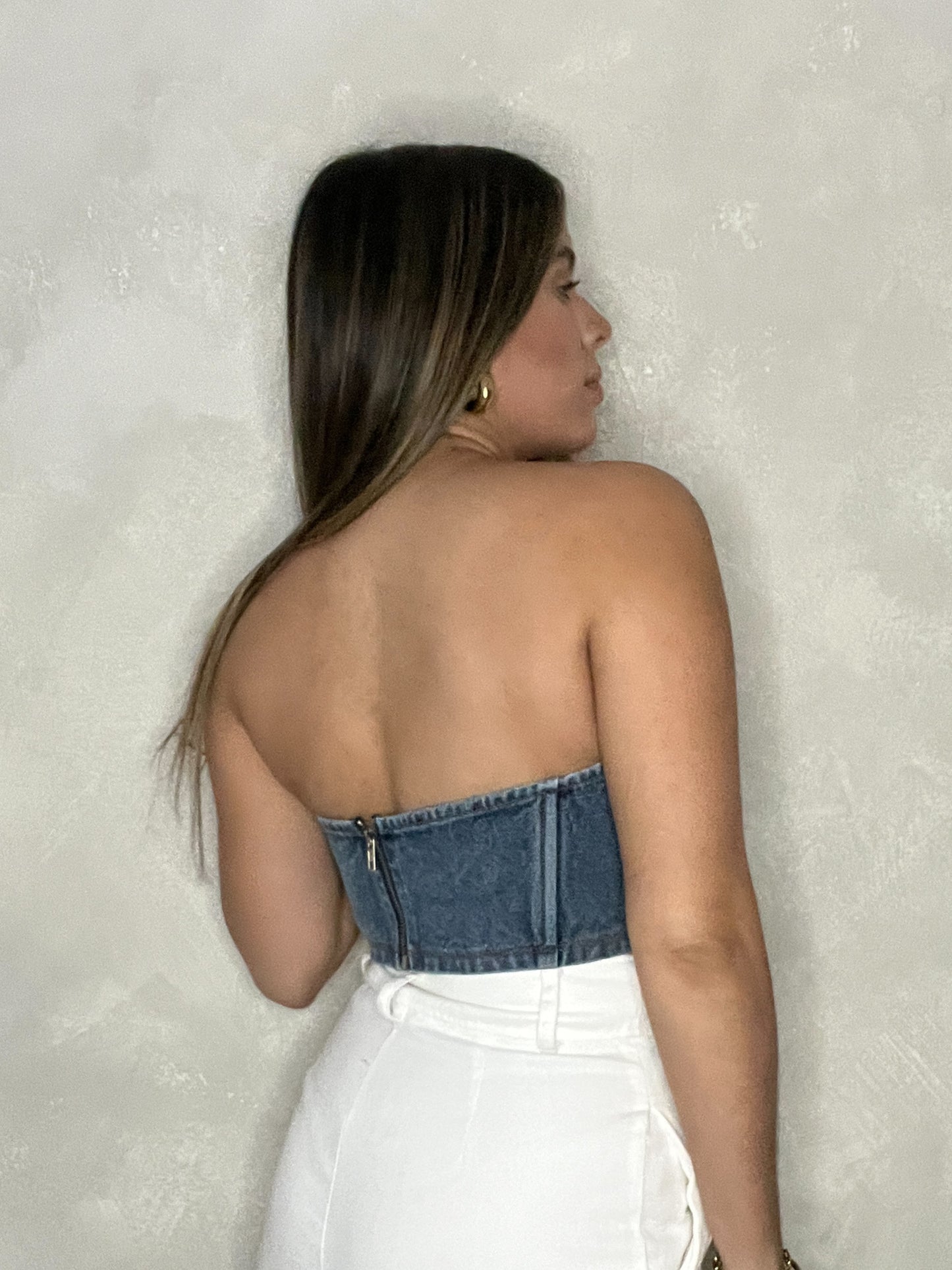 TUBE DENIM TOP