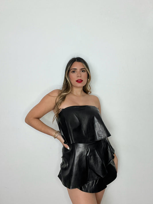 LEATHER ROMPER