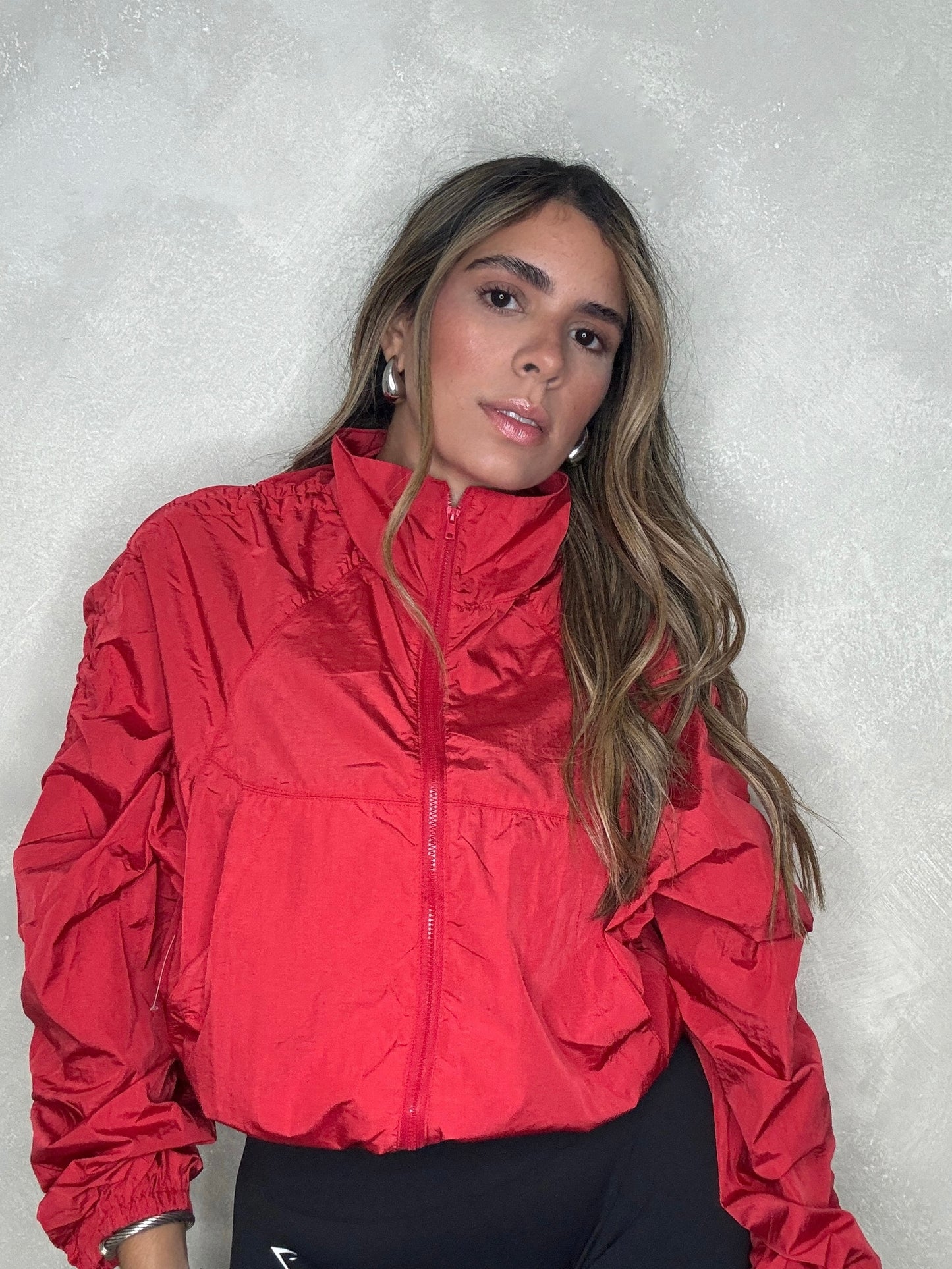 RED WINDBREAKER JACKET