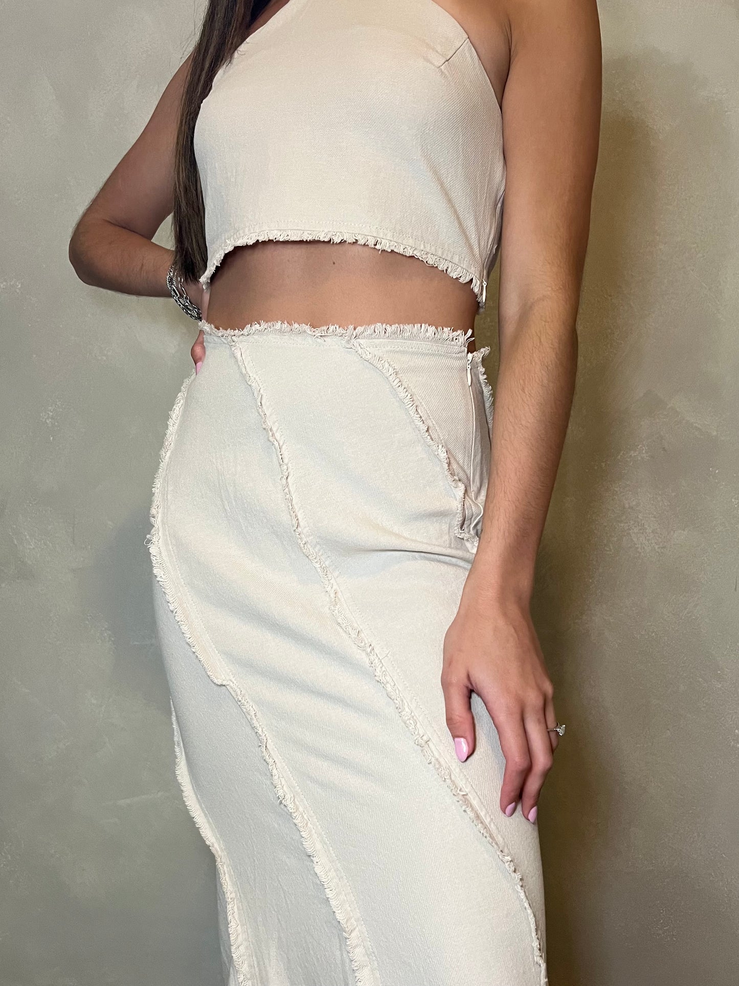 BEIGE SKIRT SET