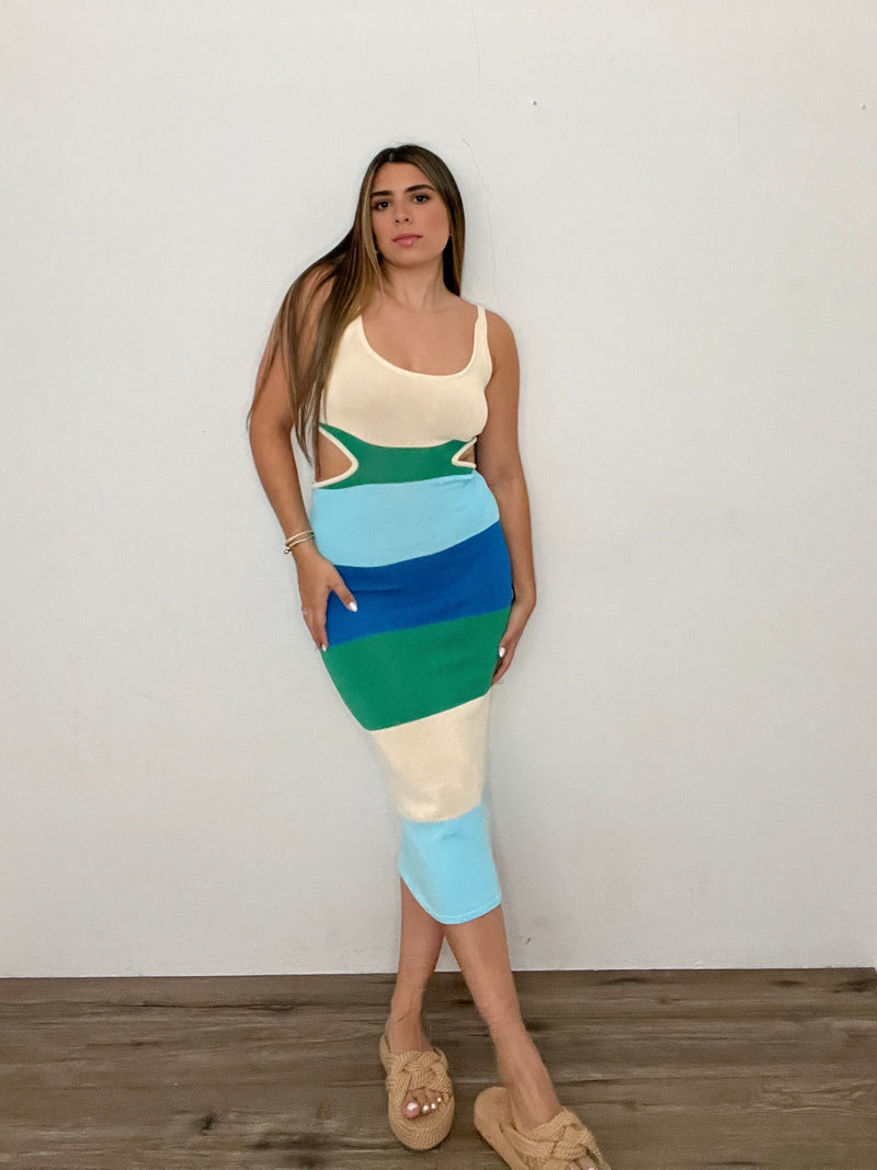 AQUA MIDI DRESS